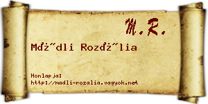Mádli Rozália névjegykártya